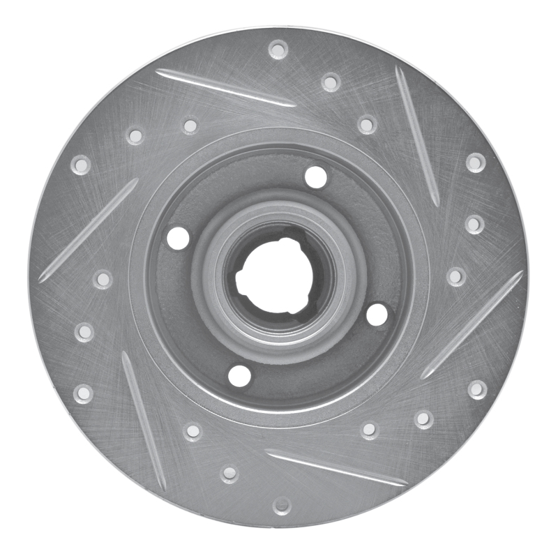 Volkswagen Corrado Brake Rotor (1) - Rear Left - R1 Concepts - Drilled & Slotted - Silver - `85-`02
